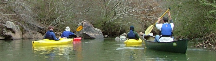 Paddlers on Big Canoe Creek